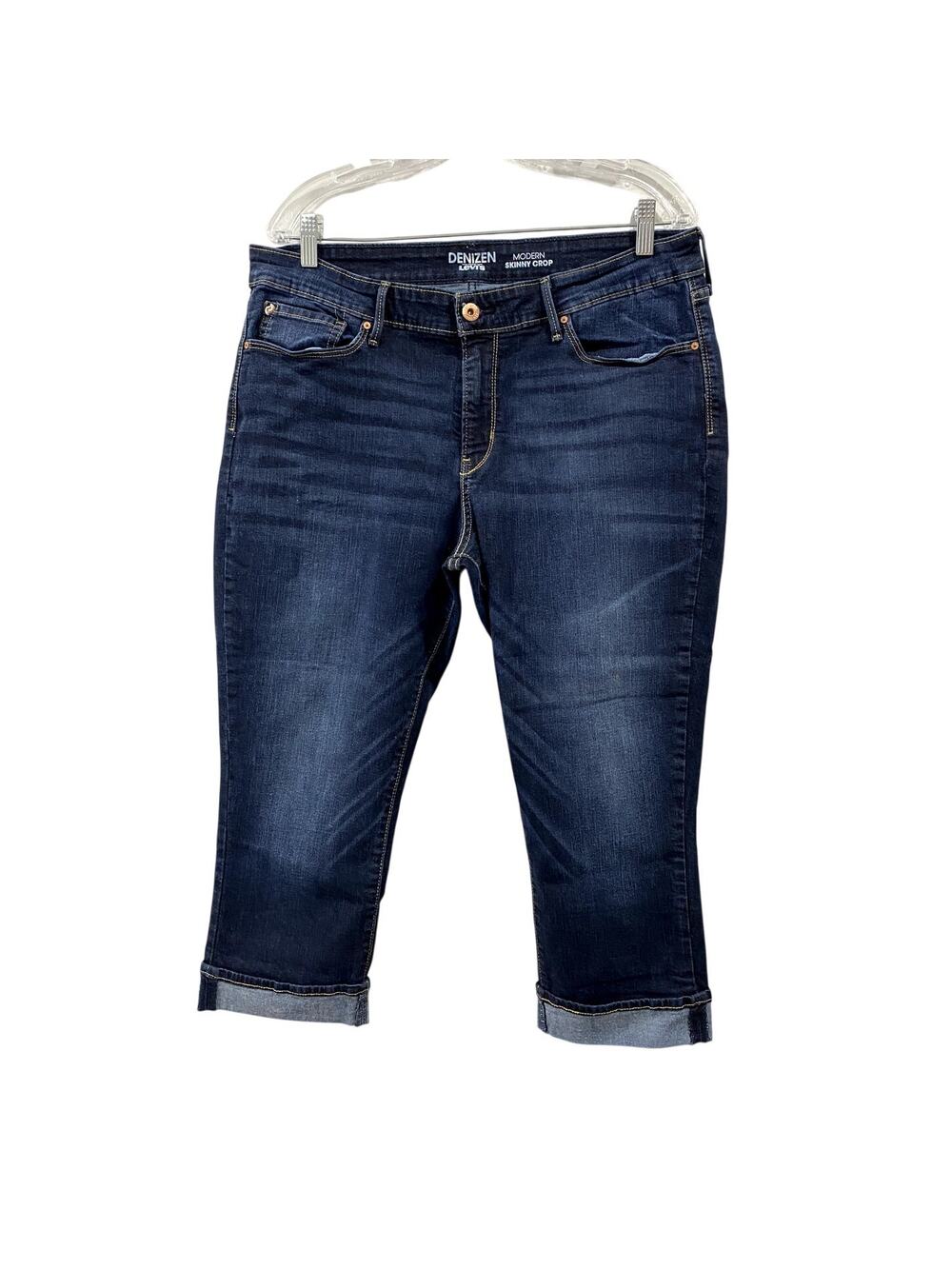 Denizen Levi's Modern Skinny Crop Jeans Medium Wash Denim Plus Size 18 W34